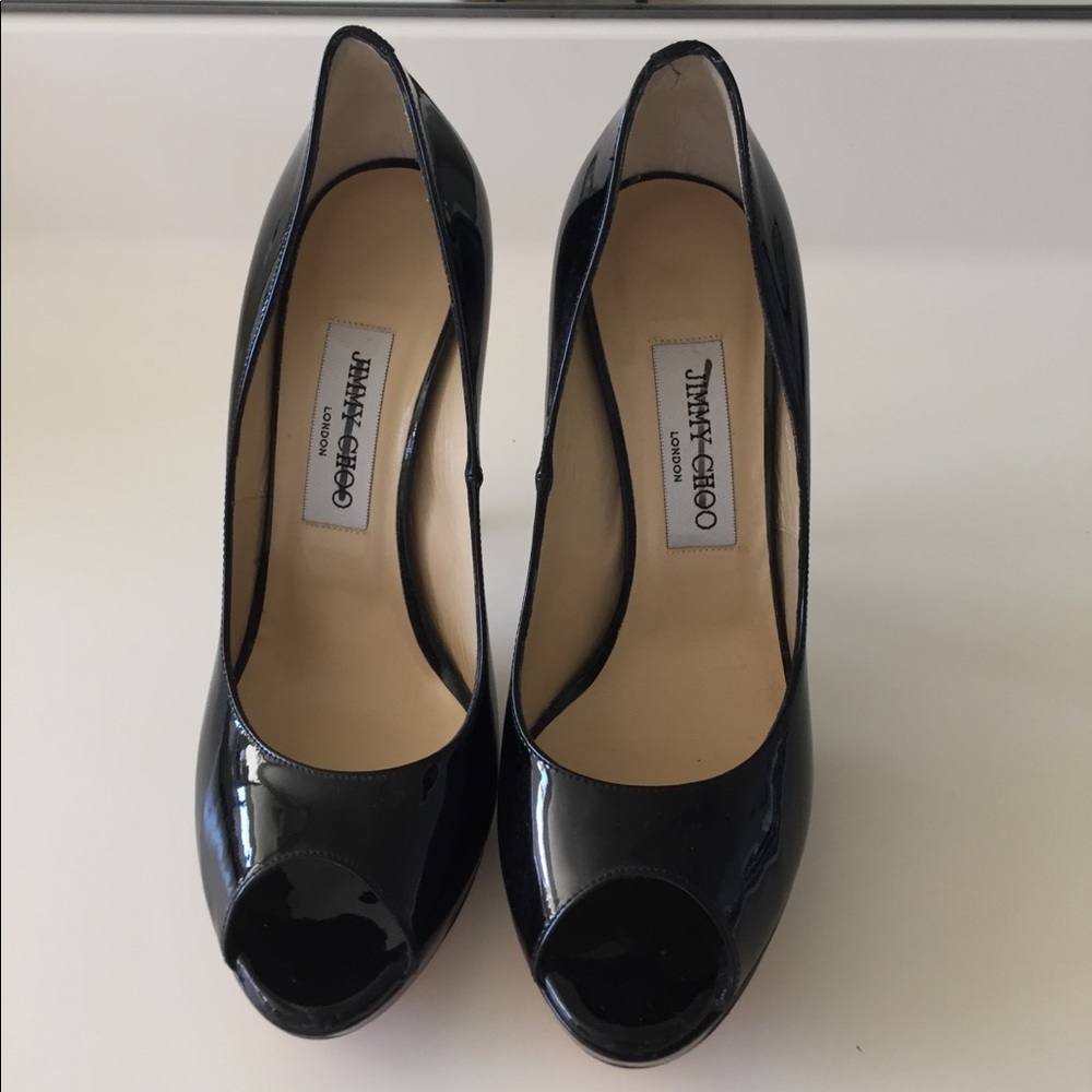 Jimmy Choo 'Luna' Peep Toe Platform Pump size 37.5